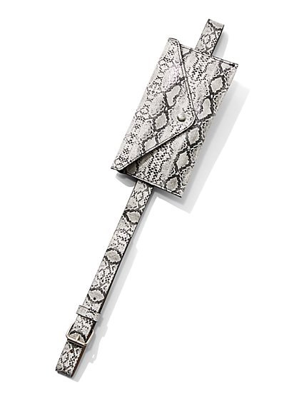 Plus Size Snake Print Belt Bag - Fashion To Figure