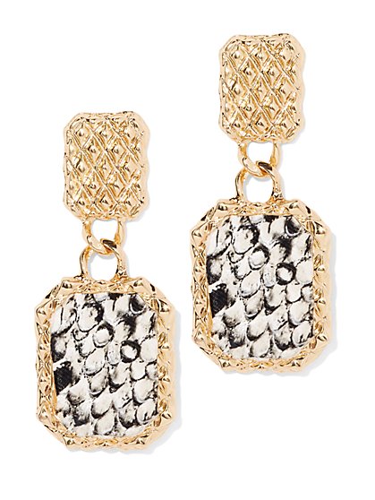 Plus Size Snake Print Dangle Earring - Fashion To Figure