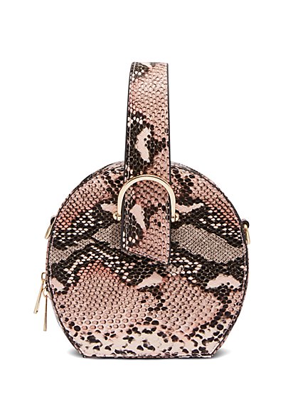 Plus Size Snake Print Handbag With Handle - Fashion To Figure