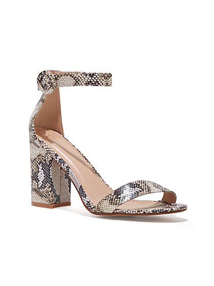 Plus Size Snake Print Heels - Wide Width - Fashion To Figure