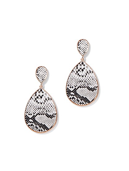 Plus Size Snake Print Teardrop Earring - Fashion To Figure