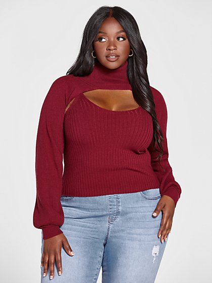 Plus Size Sofia Sweater Shrug and Tank Set - Fashion To Figure