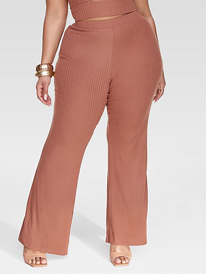 Plus Size Sophie Ribbed Knit Pants - Fashion To Figure