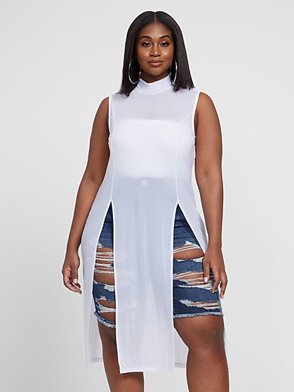 white dress tops plus size