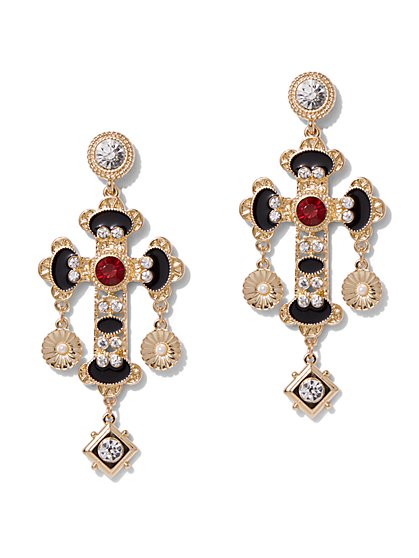Plus Size Statement Cross Earrings - Fashion To Figure