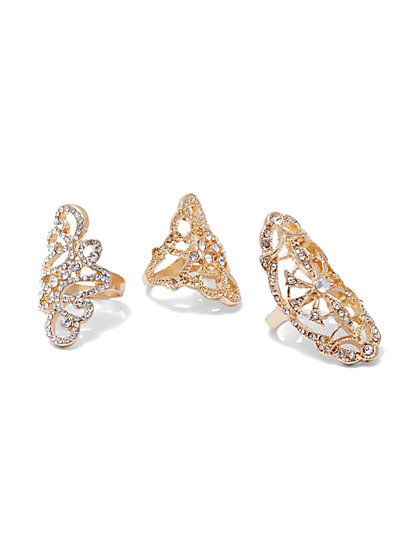 Plus Size Statement Ring Set - Fashion To Figure
