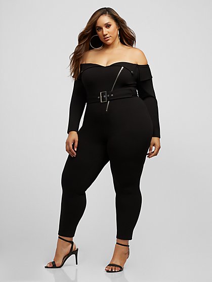 Plus Size Stella Moto Jumpsuit - Fashion To Figure
