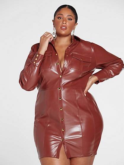 plus size leather dress