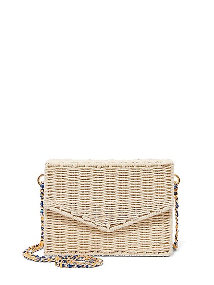 Plus Size Straw Box Crossbody Bag - Fashion To Figure