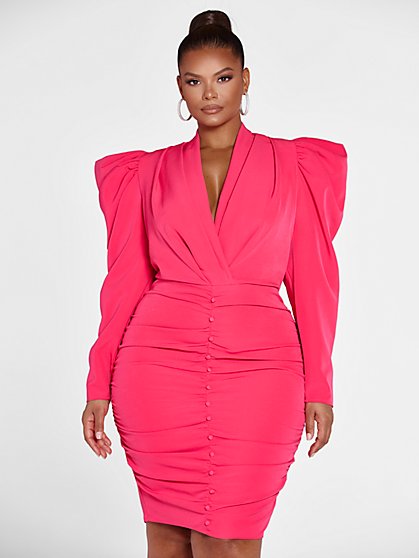 Plus Size Sydney Puff Sleeve Bodycon Dress - Fashion To Figure