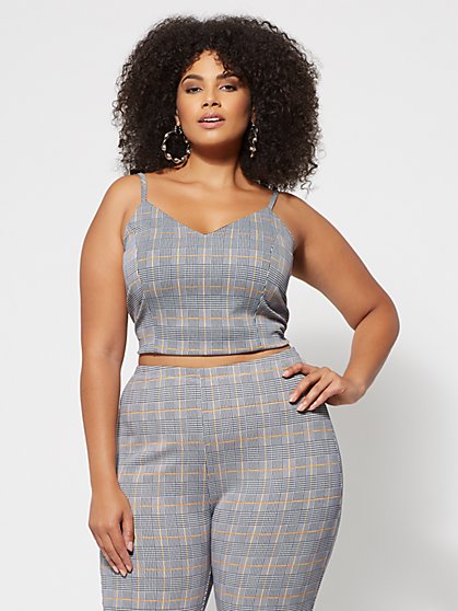Plus Size Tabbie Plaid Crop Top - Fashion To Figure