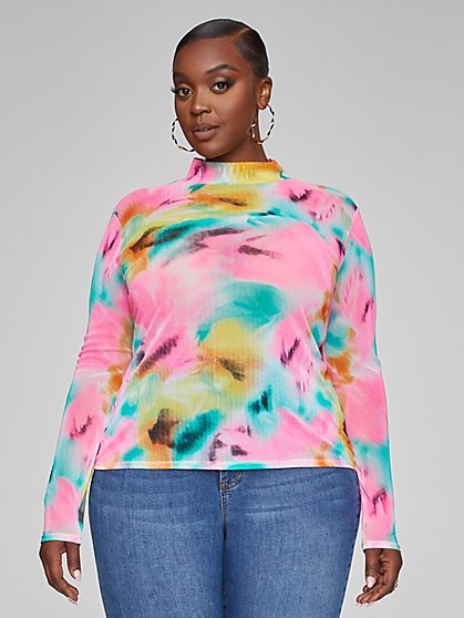Floral Print Abstract Colorful Women's Lace-Up Sweatshirt