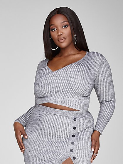 Plus Size Tamra Marled Ribbed Knit Top - Fashion To Figure