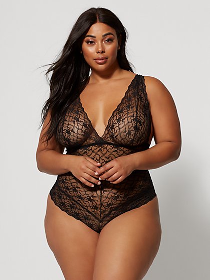 Plus Size Tanya Lace Lingerie Bodysuit - Fashion To Figure