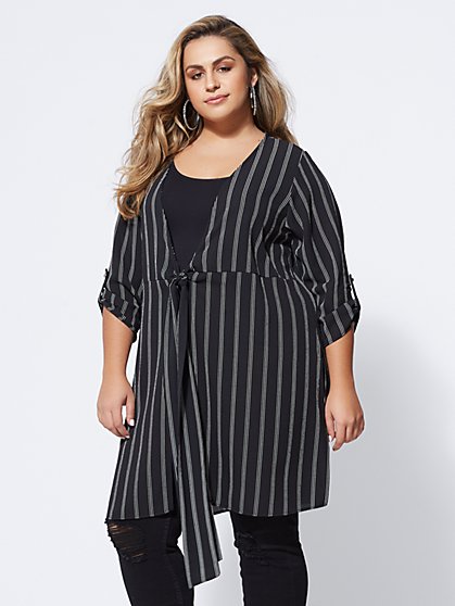 Plus Size Taryn Tie-Front Tunic - Fashion To Figure