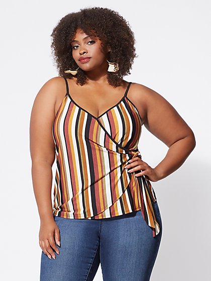 Plus Size Teyana Striped Tank Top - Fashion To Figure