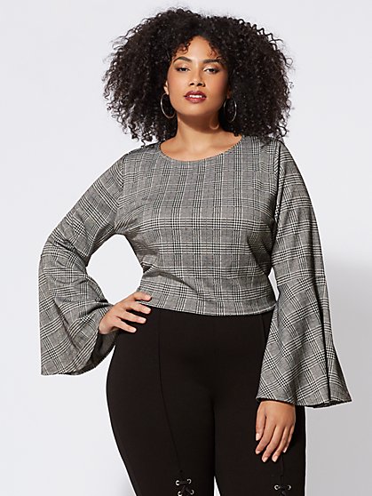 Plus Size Thandie Bell-Sleeve Top - Fashion To Figure