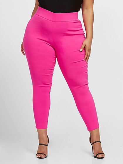 pink plus size pants