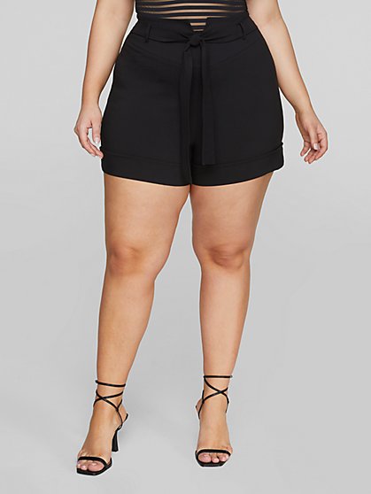 Plus Size The City Short Shorts with Tie Waist - Fashion To Figure