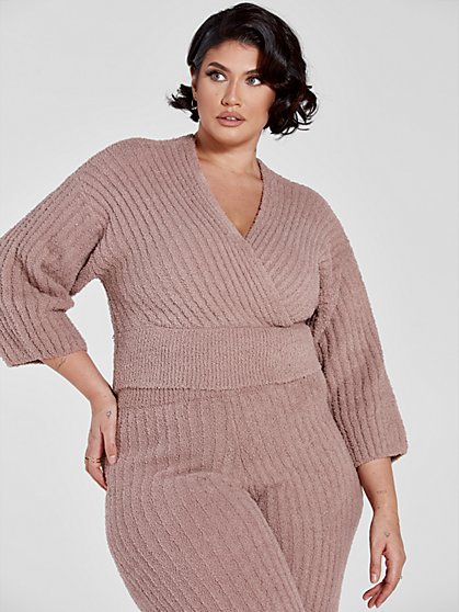 Plus Size The Cuddle Ribbed Knit Top - Fashion To Figure