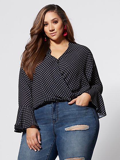 Plus Size Toni Bell-Sleeve Blouse - Fashion To Figure