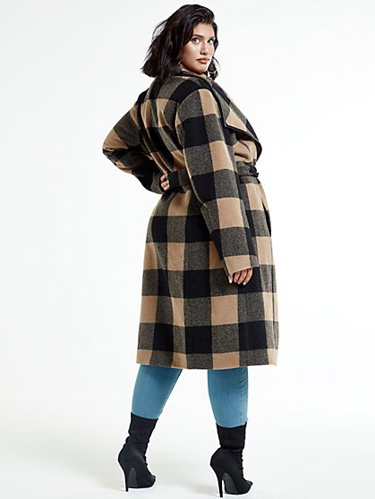 plus size longline coat