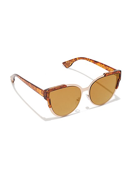 Plus Size Two Tone Tortoise Cat Eye Sunglasses - Fashion To Figure