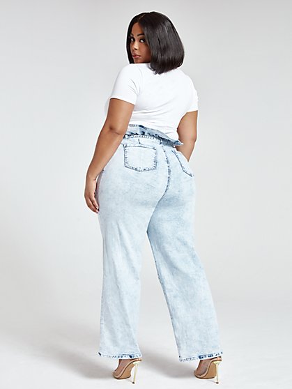 plus size high waisted wide leg jeans