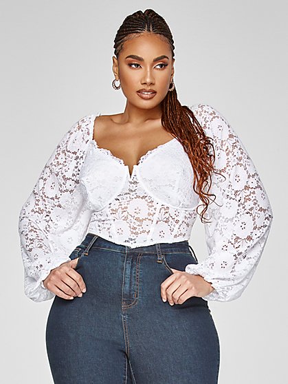 Plus Size Veronica Corset Style Lace Top - Fashion To Figure