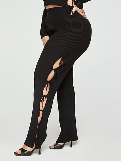 Plus Size Whitney Side Tie Detail Pants - Fashion To Figure