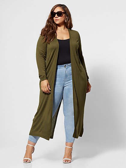 Plus Size Xiomara Long Cardigan Sweater - Fashion To Figure
