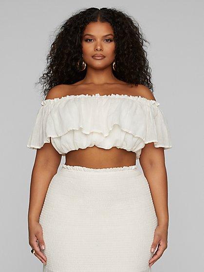Plus Size Yve Off Shoulder Ruffle Top - Fashion To Figure