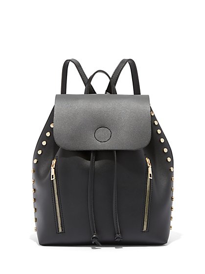 Plus Size Zip & Stud Detail Backpack - Fashion To Figure