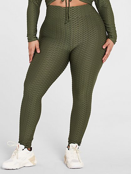 Plus Size Zoe Honeycomb Textured High Waisted Leggings - Fashion To Figure